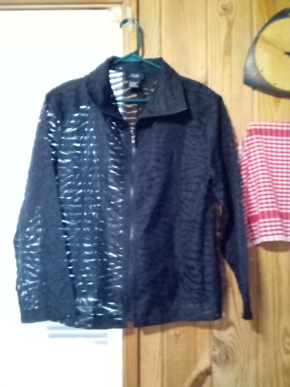 NABI Womens L Black Semi Sheer Jacket